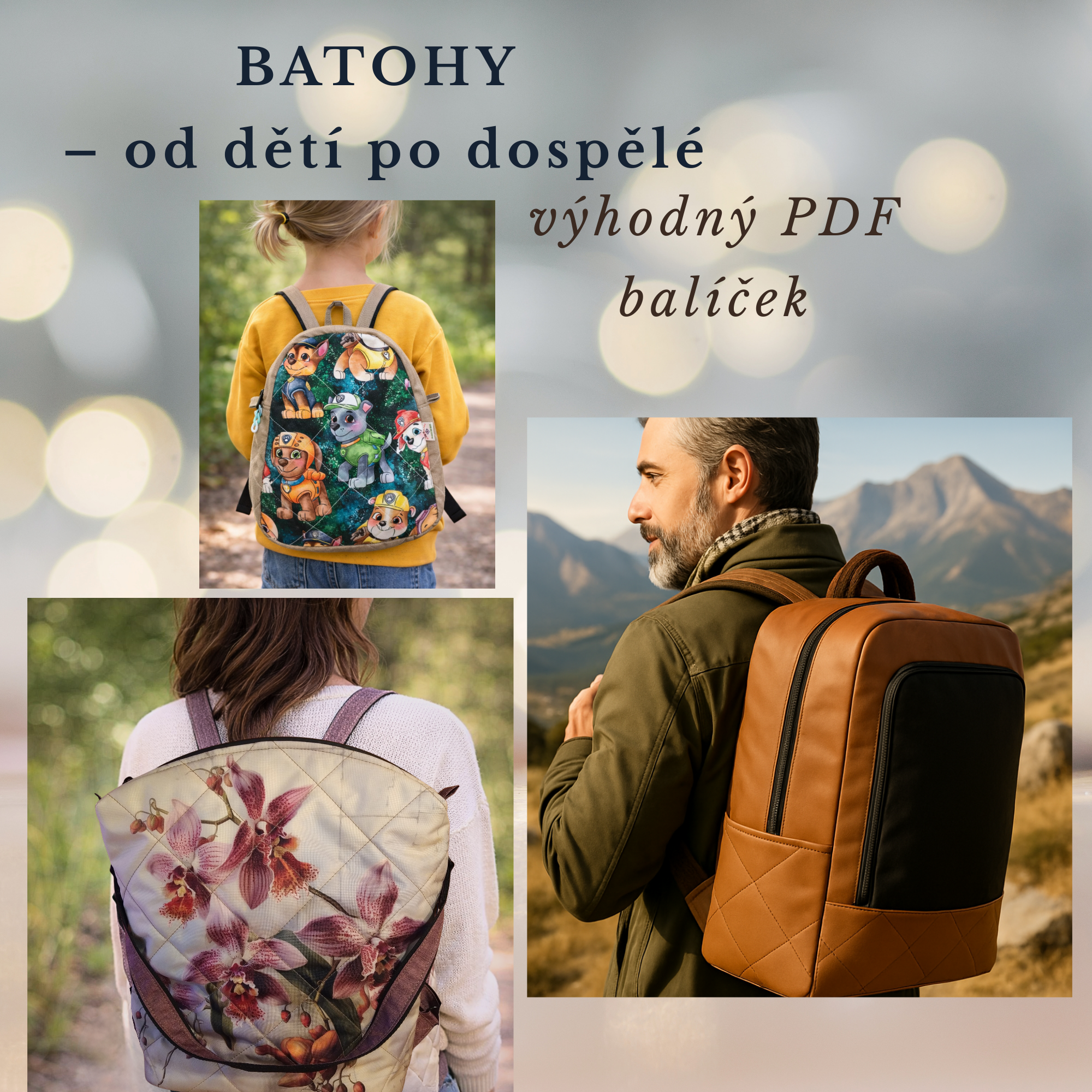Batohy – od dětí po dospělé | výhodný PDF balíček