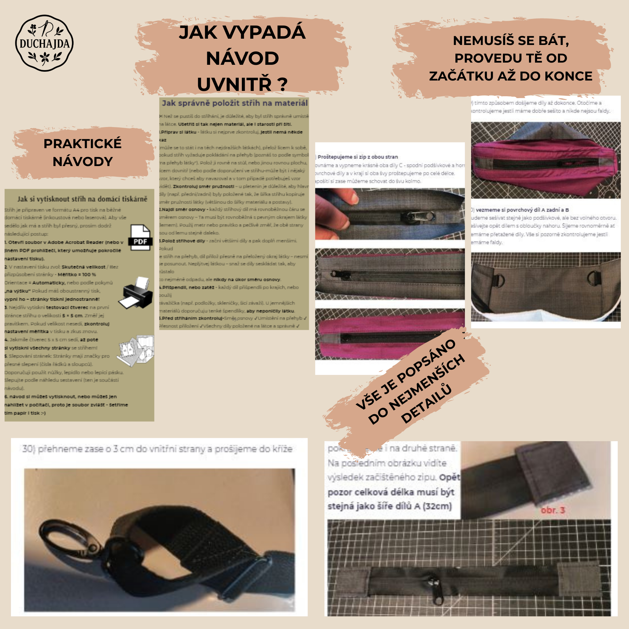 Crossbody ledvinka / PDF střih a fotonávod