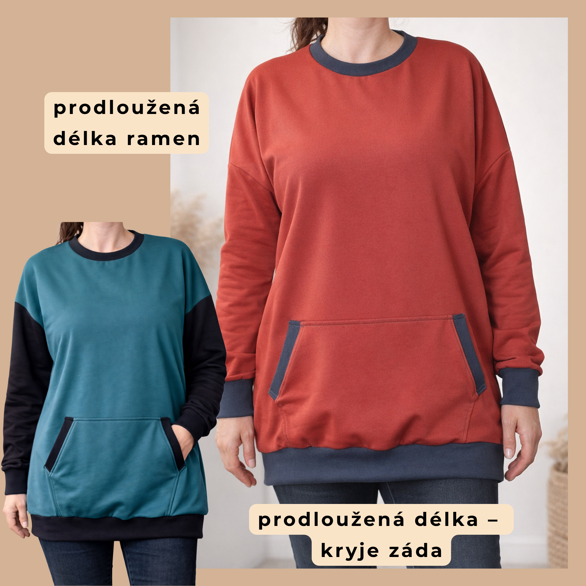 Mikina MILANO OVERSIZE / PDF střih + fotonávod