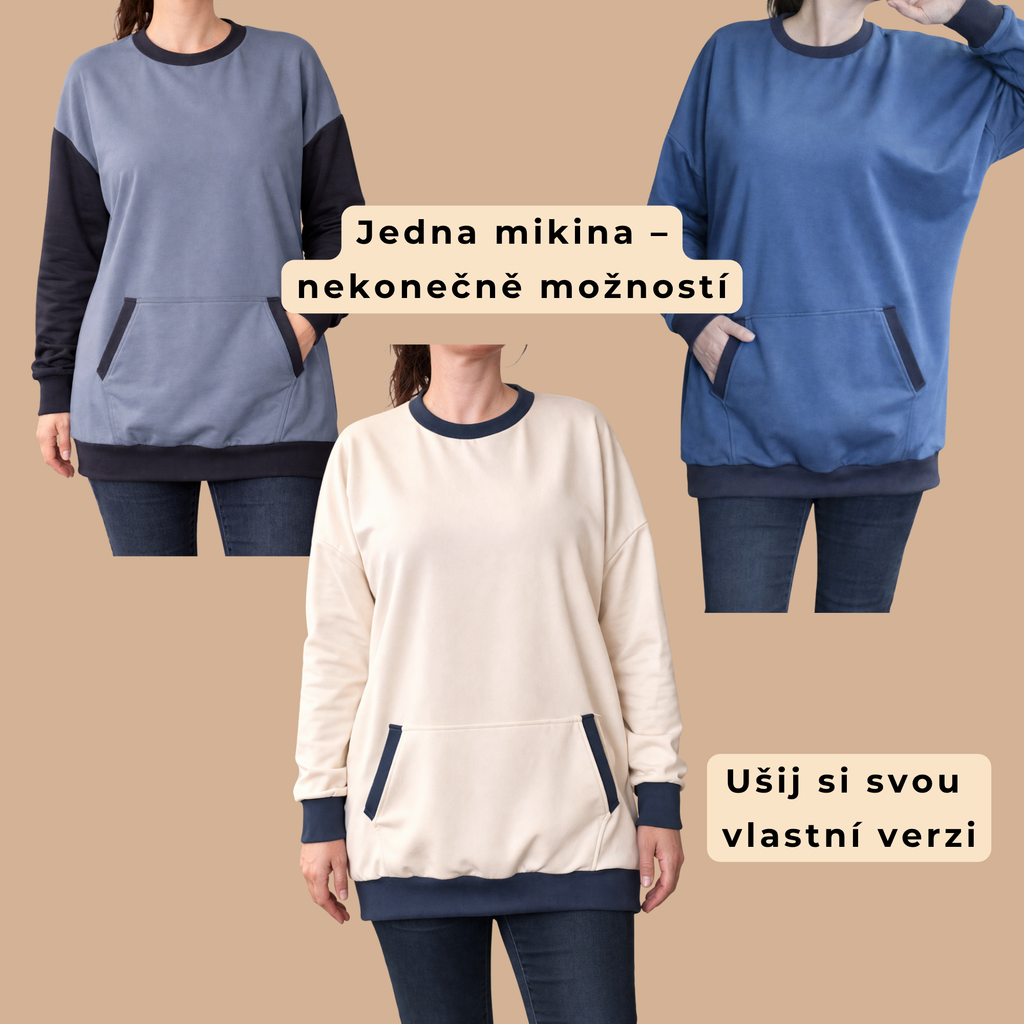 Mikina MILANO OVERSIZE / PDF střih + fotonávod