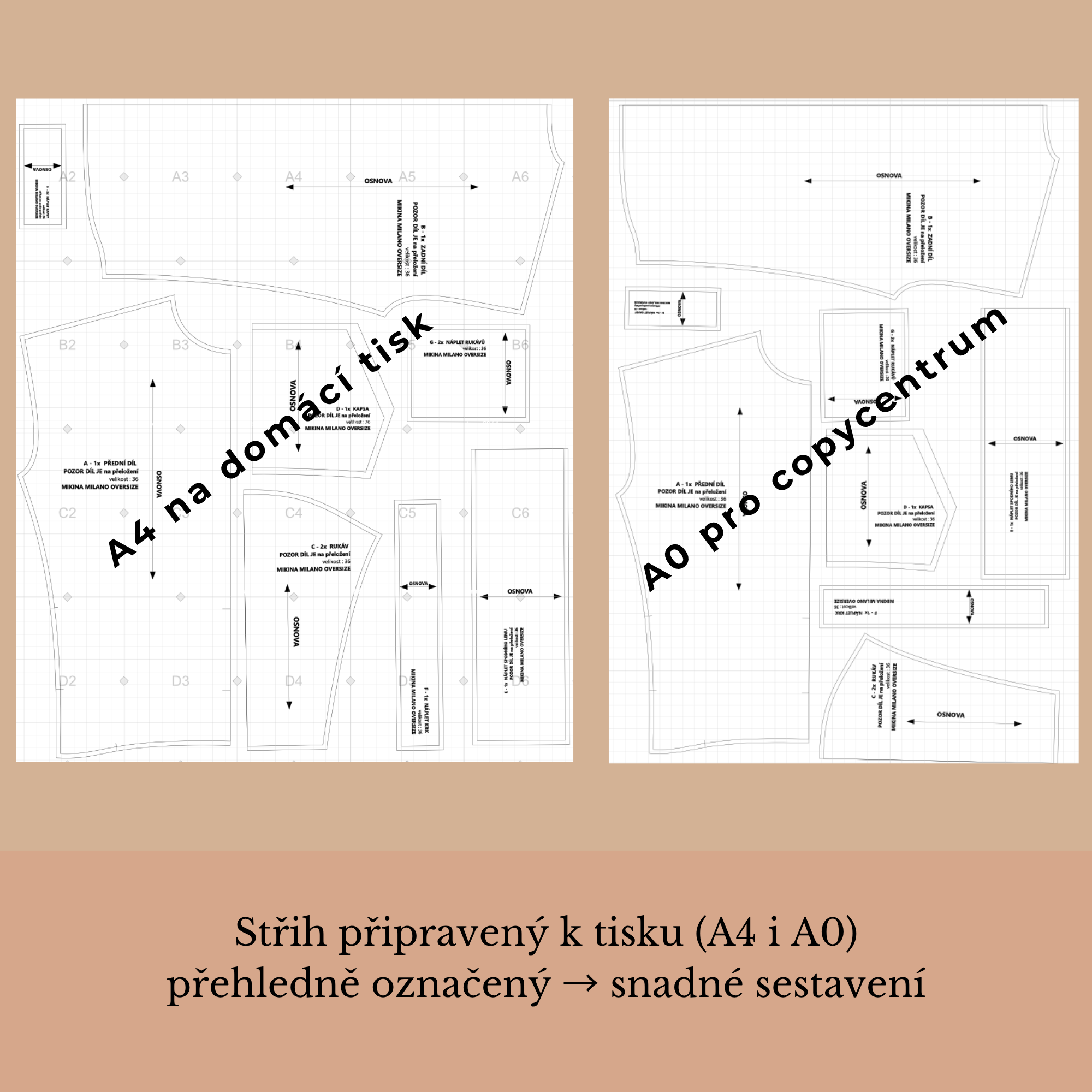 Mikina MILANO OVERSIZE / PDF střih + fotonávod