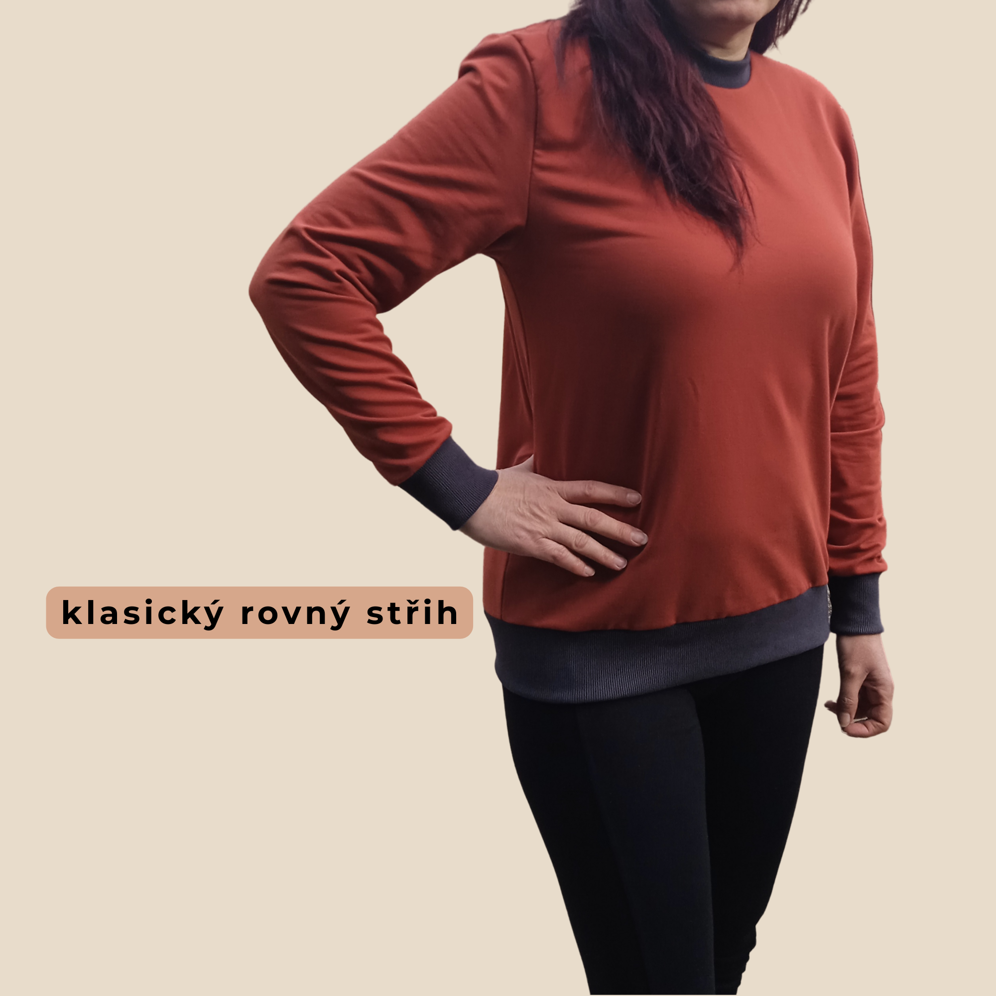 Střih na mikinu MILANO BASIC – PDF střih + fotonávod