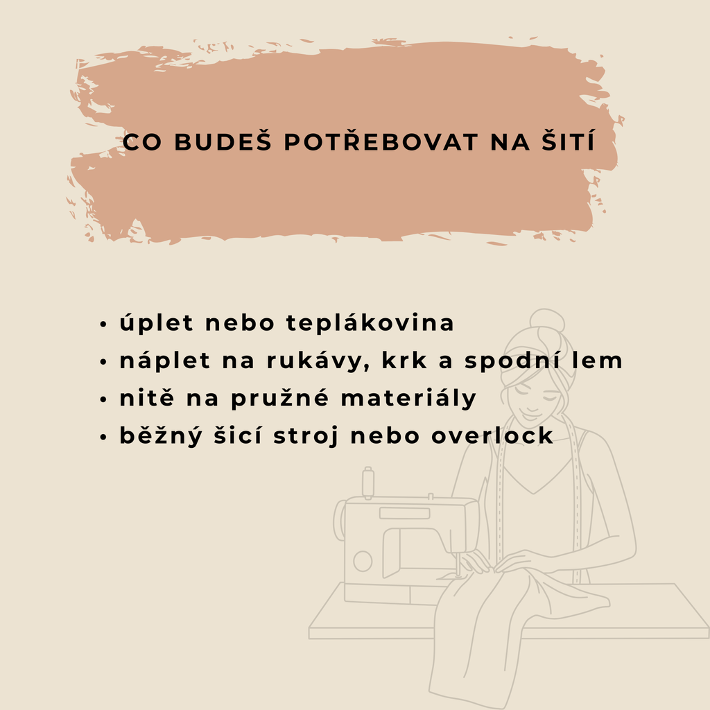 Střih na mikinu MILANO BASIC – PDF střih + fotonávod