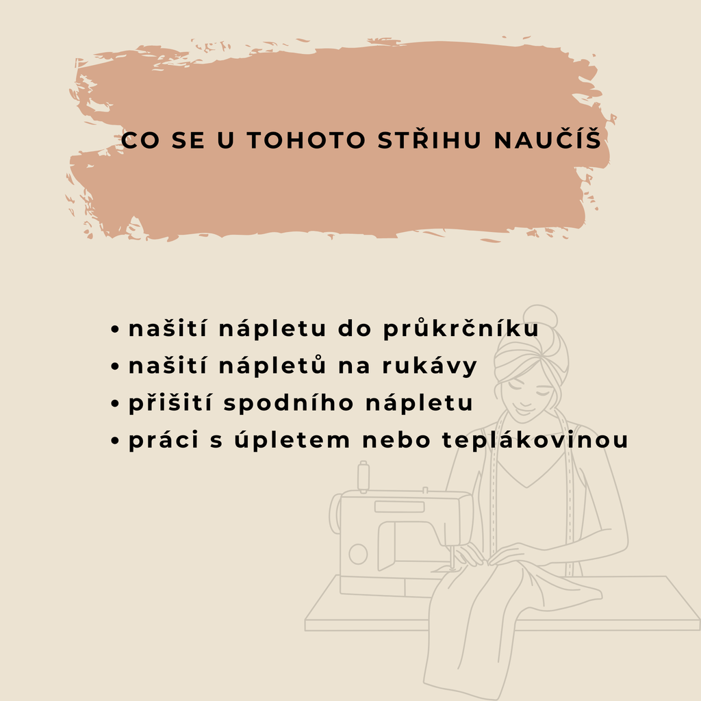 Střih na mikinu MILANO BASIC – PDF střih + fotonávod